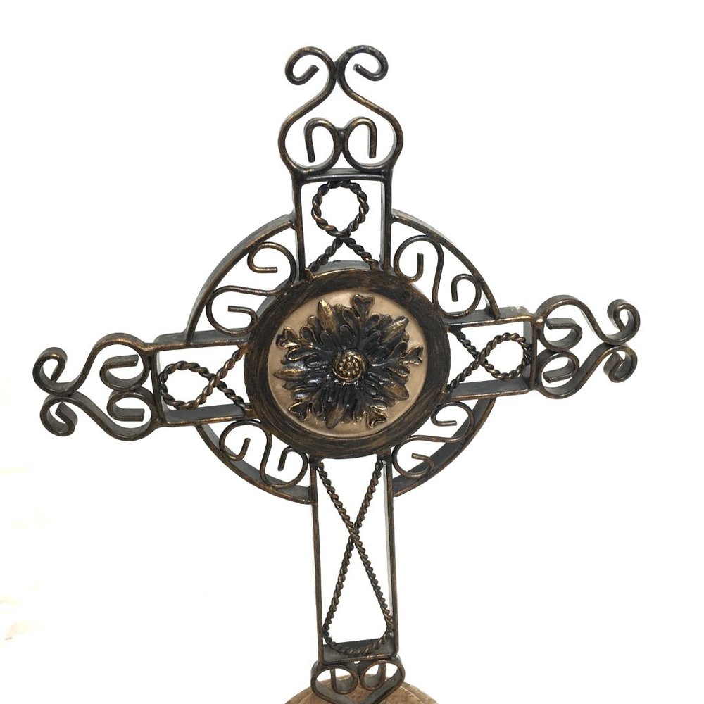 Standing Tabletop Metal Rustic Cross - Picture 7 of 11